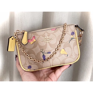 📌คล้องมือ  NOLITA 15 IN SIGNATURE CANVAS WITH DREAMY VEGGIE PRINT (COACH  🔸GOLD LIGHT KHAKI RETRO YELLOW