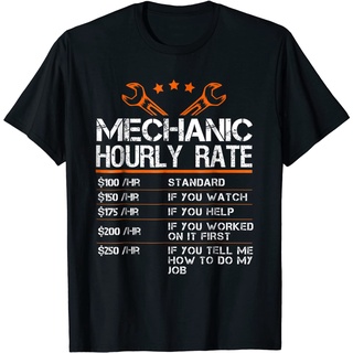 เสื้อยืดท็อป ผ้าฝ้าย พิมพ์ลาย Mechanic Hourly Rates สําหรับผู้ชายS-3XL