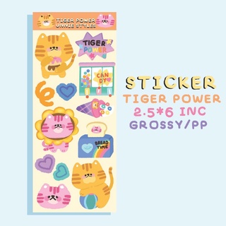 Sticker ตกแต่ง Tiger Power (ขาวมัน/PP) ไดคัท