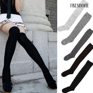 ถุงเท้า Fashion Women Girls Fashion Sexy Thigh High Stockings Cotton Over Knee Long Socks