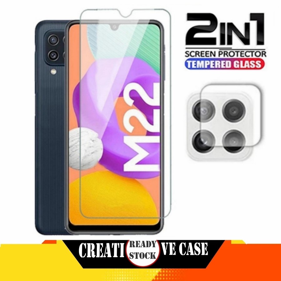 2 INC PACKAGE 1 กระจกนิรภัย SAMSUNG M22 4G ป้องกันหน้าจอ