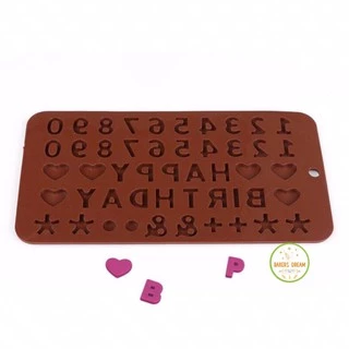 พิมพ์ซิลิโคน ตัวอักษร ABC / happy birthday และตัวเลข