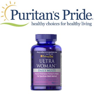 New !!!  Puritan’s Pride Ultra Woman Daily Multi Timed Release / 90 Caplets (Exp.06/2022) อาหารเสริมวิตามินและแร่ธาตุรวม