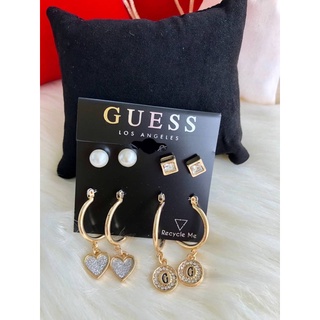 เซ็ทต่างหู guess earring สีทอง ประกับคริสตัล