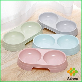 Arleen ชามข้าวแมว ชามข้าวหมา แบบ 2 หลุม 2 Size ชามใส่น้ำ และอาหาร Pet bowl