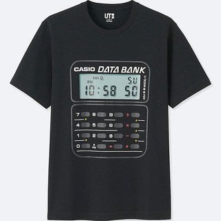 คอลูกเรือUNIQLO Mens UT Casio Data Bank T Shirt - COLLECTOR ITEMS mK7lS-5XL