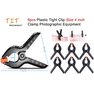 6pcs Plastic Tight Clip Size 4inch Clamp Photographic Equipment Universal for Photography Studio Photo Paper Background