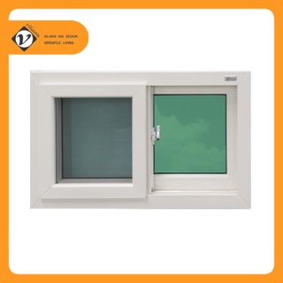 Vilann หน้าต่างUPVC บานเลื่อน+มุ้ง 80x50 ซม. สีขาว