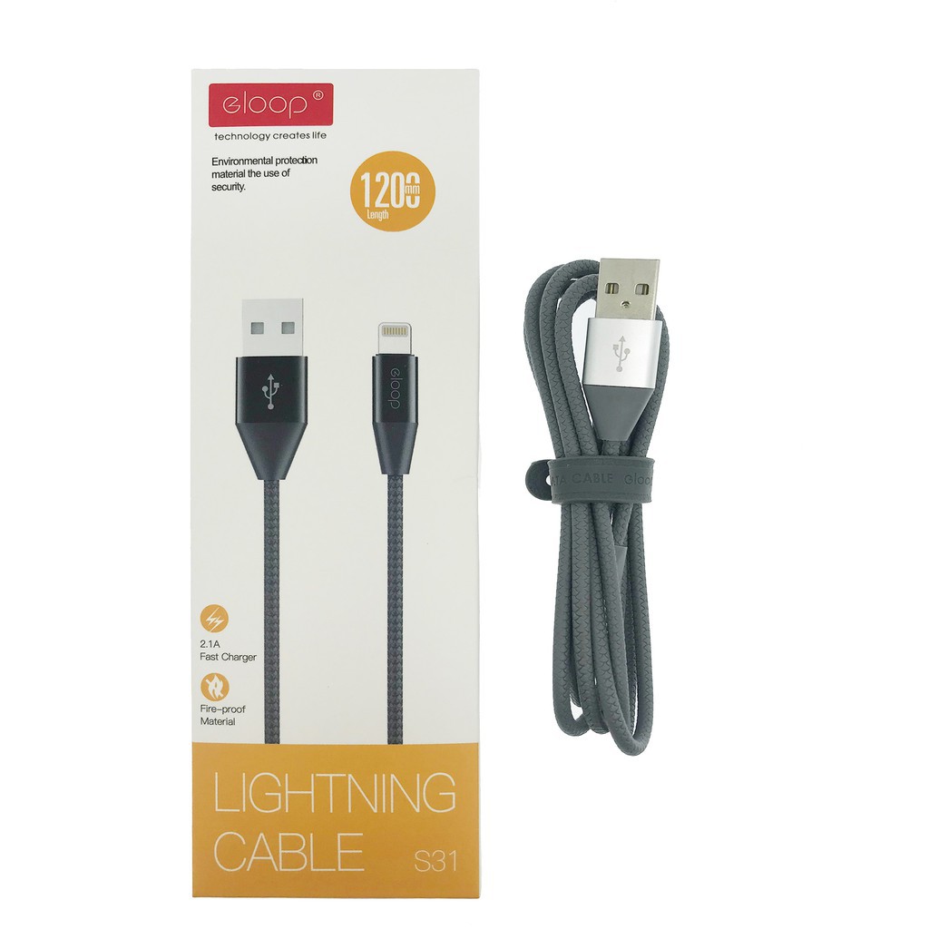 Eloop สายชาร์จ USB Data Cableมี3รุ่น Lightning iphone(S31),Micro USB(S32),Type-C(S33)