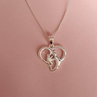 (ลด120.- เก็บโค้ดหน้าร้าน) สร้อยคอ + จี้  Mother &amp; Child Necklace 925 Sterling Silver