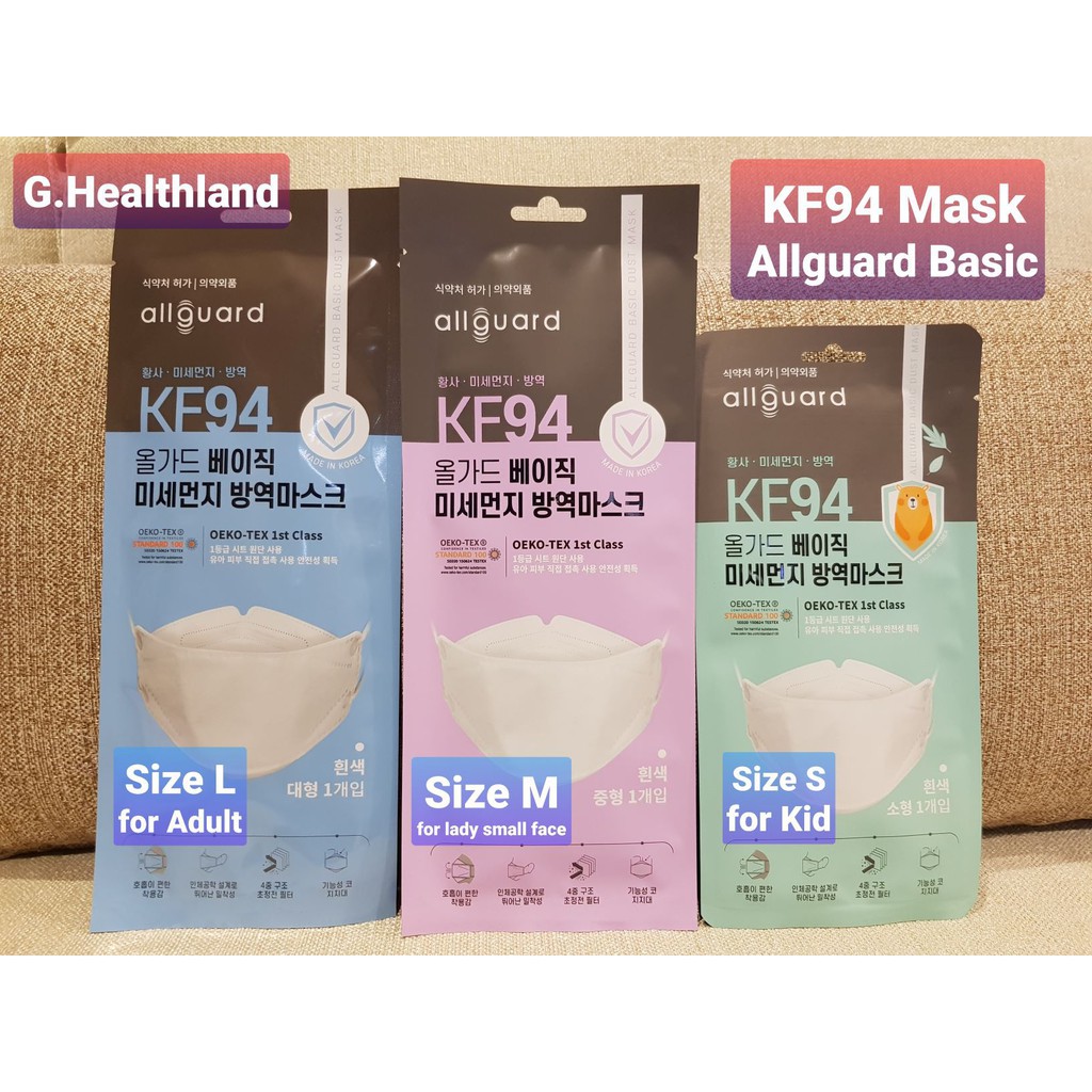 หน้ากากอนามัย แมส MASK KF94 แบรนด์ Allguard นำเข้าจากประเทศเกาหลี 🇰🇷ของแท้ 100% ป้องกันฝุ่นละออง PM2.5 ป้องกันเชื้อไวร
