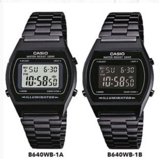 นาฬิกาCASIO DIGITAL รุ่น ฺB640WB-1A B640WB-1B สแตนเลสสีดำ