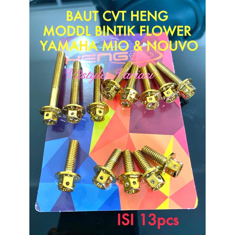 MESIN PROBOLT CVT THAILAND GOLD YAMAHA BOLT HENG สแตนเลสเครื่องยนต์ CRANK CVT FLOWER MIO NOUVO ENGIN