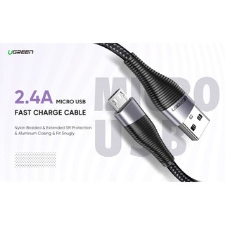 UGREEN 50873/50874 Micro USB Cable Fast Quick Charger Cable 2.4A USB 2.0 to Micro USB Charging Cord.