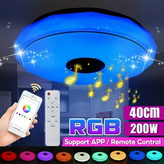 โคมไฟติดเพดาน LED RGB บลูทูธ ควบคุมด้วยแอพ และรีโมตคอนโทรล สไตล์โมเดิร์น สําหรับห้องนอน