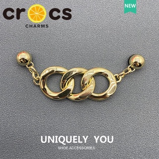 Crocs jibbitz charms โซ่โลหะ เครื่องประดับแฟชั่น crocs หัวเข็มขัดตกแต่งด้านบน jibbitz มุก