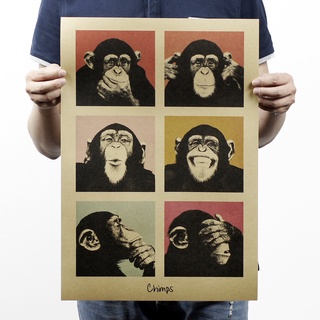 Gorilla / My Principles โปสเตอร์กระดาษคราฟท์สําหรับตกแต่งบาร์ 51X36ซม.