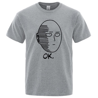 เสื้อยืดผ้าฝ้ายพรีเมี่ยม เสื้อยืดลําลอง แขนสั้น คอกลม พิมพ์ลายอนิเมะ One Punch Man Saitama Sensei สไตล์ญี่ปุ่น แนวสตรีท