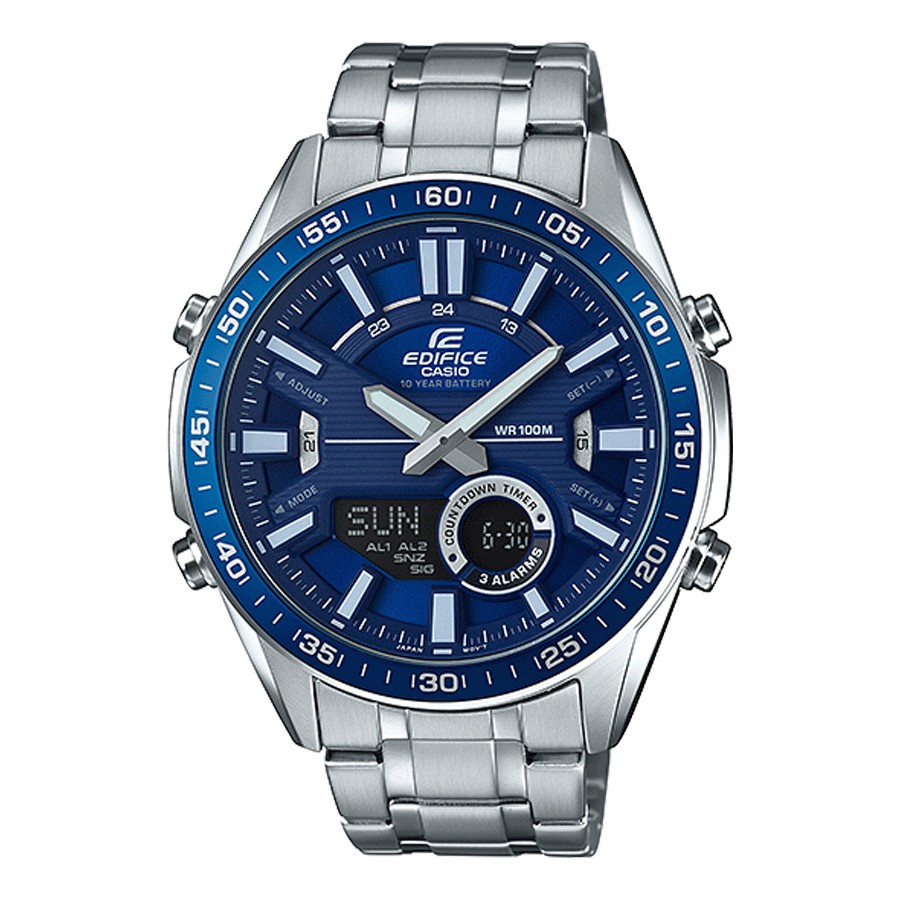 Casio Edifice นาฬิกาข้อมือผู้ชาย สายสเตนเลสสตีล รุ่น EFV-C100D,EFV-C100D-2A,EFV-C100D-2AV - สีเงิน