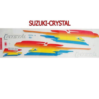 A สติ๊กเกอร์ติดรถมอเตอร์ไซด์ สำหรับ SUZUKI-RC110 CRYSTAL สีเขียว