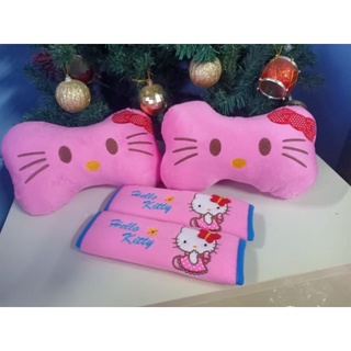 setหมอนรอง+ที่หุ้มเบลล์ในรถยนต์ลายคิตตี้Kitty