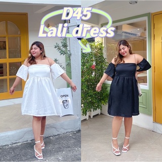 D45 Lali dress เดรสปาดไหล่ น่ารักสาวอวบ