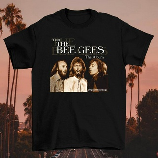 เสื้อยืดผ้าฝ้ายCOTTON Gildan - the Bee Gees - the Album Short Sleeve Cotton Black Unisex T-shirt V1178 a1dvS-5XL