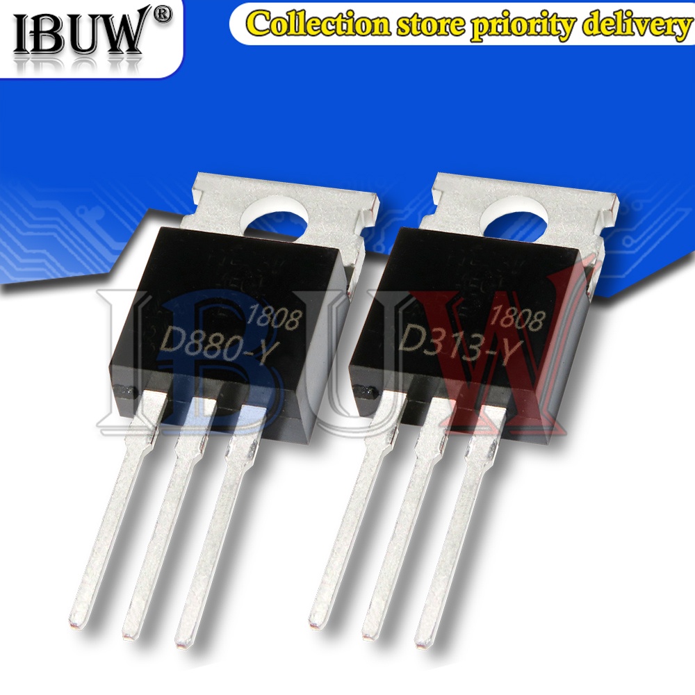 หลอดคริสตัล 2SD313 2SD880 D313 D880 TO-220F TO220F 10 ชิ้น