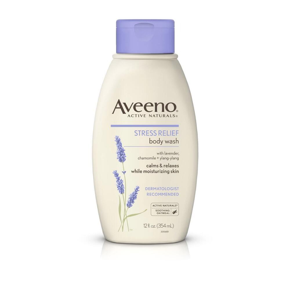 Aveeno Stress Relief Body Wash 354 ml. [ครีมอาบน้ำสีม่วง]