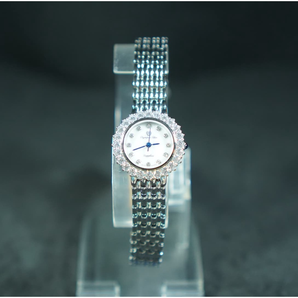 OP olym pianus sapphire นาฬิกาข้อมือผู้หญิง รุ่น 28005L-201 เรือนเงิน (ของแท้ประกันศูนย์ 1 ปี )  NATEETONG