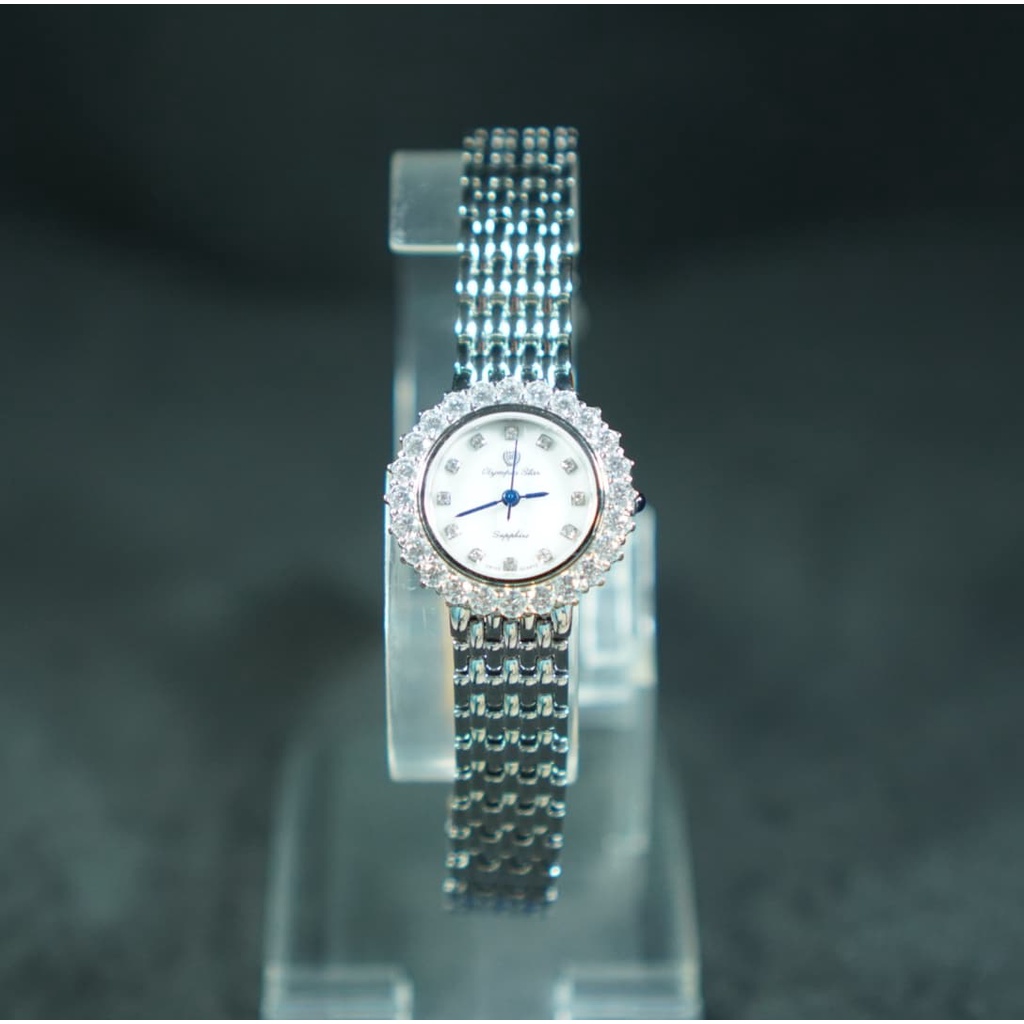 OP olym pianus sapphire นาฬิกาข้อมือผู้หญิง รุ่น 28005L-201 เรือนเงิน (ของแท้ประกันศูนย์ 1 ปี )  NAT