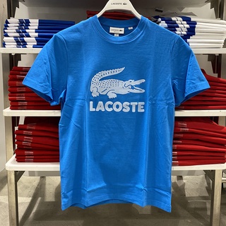 เสื้อยืดผ้าฝ้ายพิมพ์ลาย เสื้อยืดแขนสั้นลําลอง ผ้าฝ้าย พิมพ์ลาย Lacoste สวมใส่สบาย สําหรับผู้ชาย