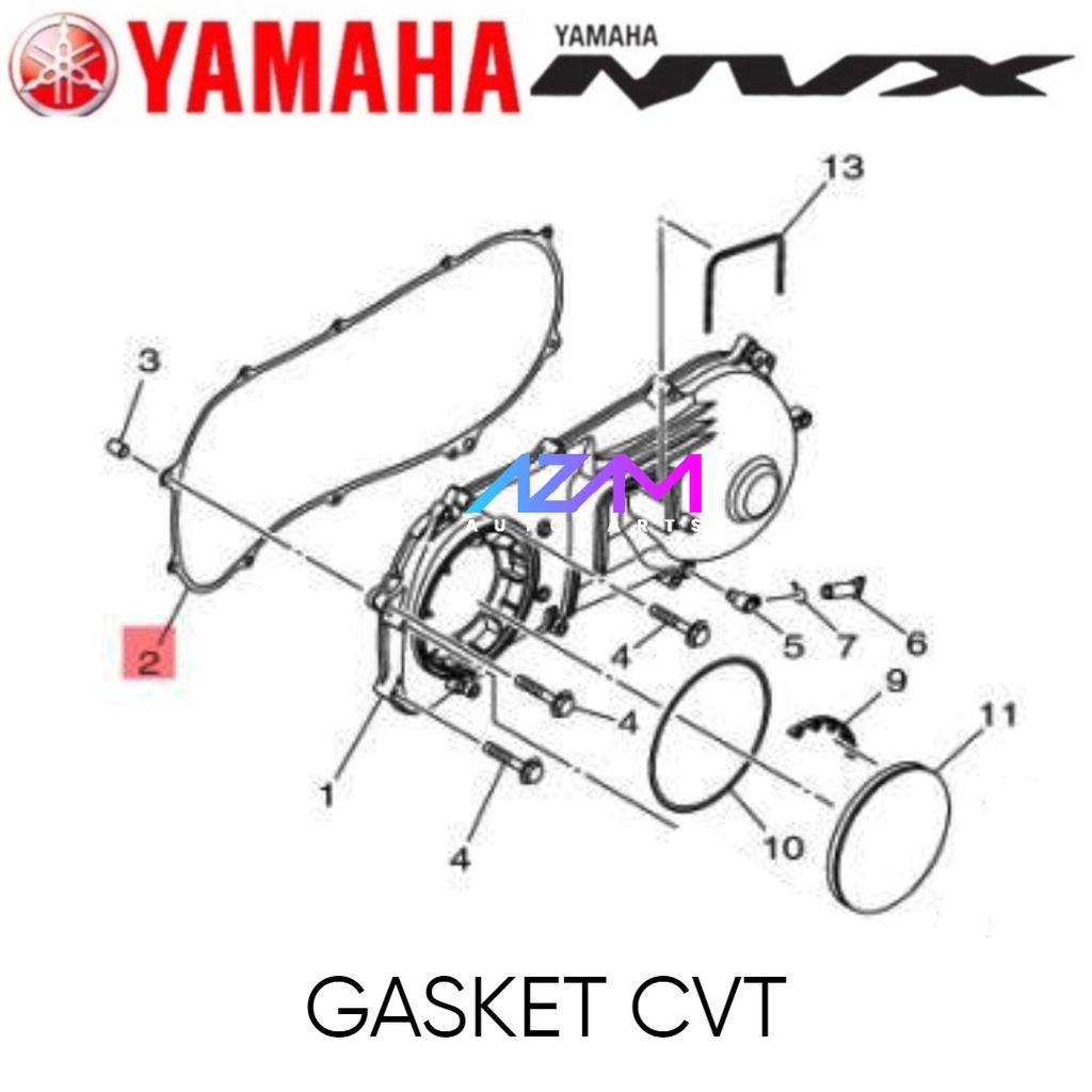 NVX 155 V1 / V2 NMAX V2 / XMAX GASKET CRANKCASE COVER / CVT YAMAHA B65-E5451-00 B6H-E5451-00 B74-E54