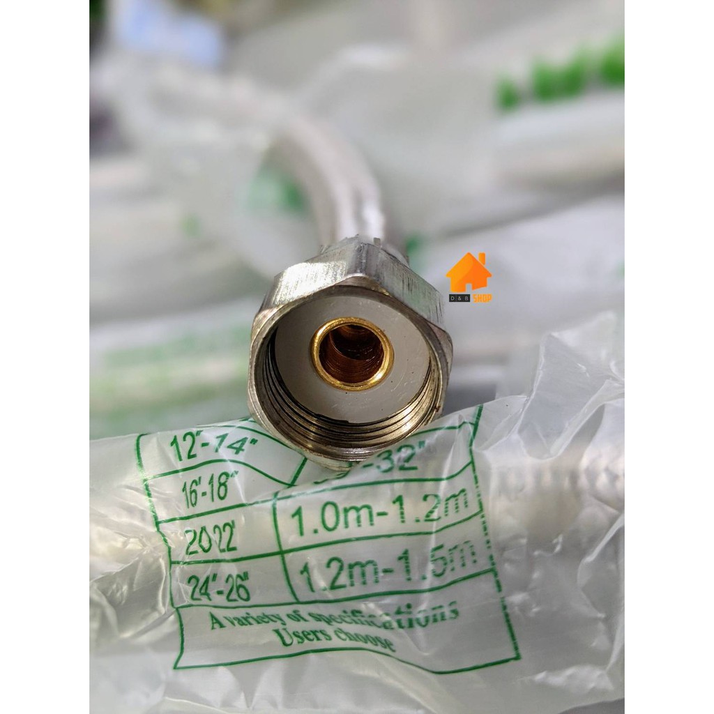 สายน้ำดีถักสแตนเลส ทองเหลือง สายต่อก๊อกอ่างก๊อกซิงค์ สายน้ำดื่ม ทนความร้อน ขนาด 4 หุน เกรดพรีเมี่ยม - รูปที่ 2