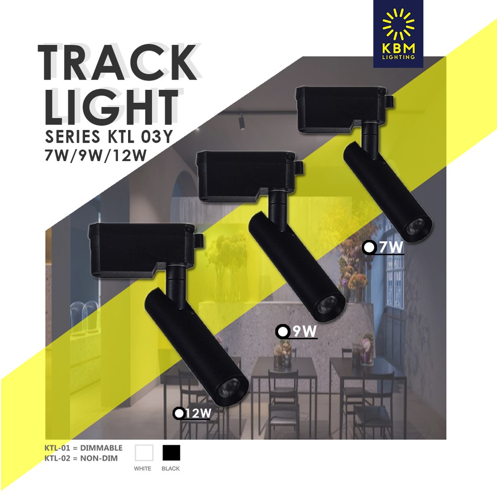 โคมไฟแทรคไลท์ โคมไฟติดแป้น โคมไฟติดราง led track light รุ่น KTL03Y by KBM LIGHTING