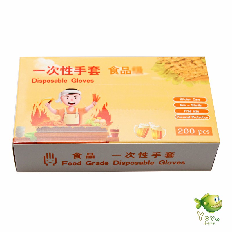 YOYO ถุงมือพลาสติก ถุงมือแบบใส  แบบใช้ครั้งเดียวทิ้ง PE disposable gloves ราคา ถูกที่สุด ดีลบีเคเค แกลเลอรีภาพที่ 5