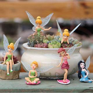 6pcs Flower Fairy Pixie Fly Wing Family Miniature Dollhouse Garden_Decor