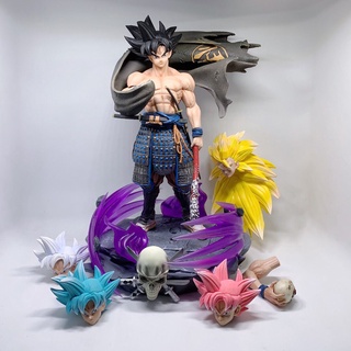 [พร้อมส่ง] โมเดลฟิกเกอร์ Super Saiyan Super Three Samurai GK Sakura Goku Five-Headed สําหรับตกแต่งออฟฟิศ