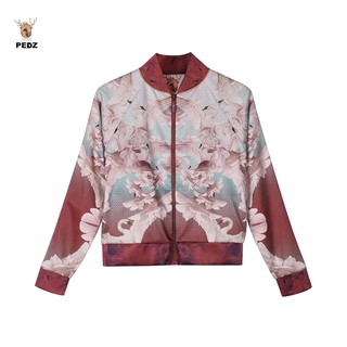 PEDZ Red Swan Jacket แจ๊คเก็ตซาตินแดงพิมพ์ลายหงส์