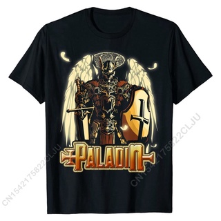 เสื้อยืดวินเทจ - Paladin Knight สวมบทบาทที่ยอดเยี่ยมคอสเพลย์ RPG Gamer เสื้อยืดผ้าฝ้ายเสื้อยืดยอดนิ