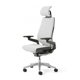 Modernform เก้าอี้ Steelcase ergonomic รุ่น Gesture พนักพิงสูง แบบWrap โครงเงิน หุ้มผ้าสีเทาอ่อน เก้าอี้เพื่อสุขภาพ