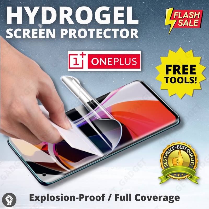 ตัวป้องกันหน้าจอไฮโดรเจล OnePlus 9R 8 5G UW Verizon 7T Pro McLaren Nord Pelindung Skrin รับ Gadget