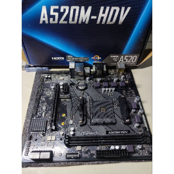 ASROCK A520M HDV AM4 ประกัน Synnex 20/10/67 mainbroad AM4 support ryzen