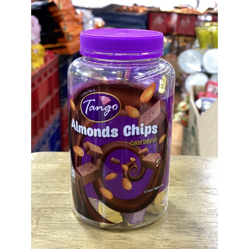 Almonds Chips Chocolate ยี่ห้อ Tango มี 50 ชิ้น x 7.5g.