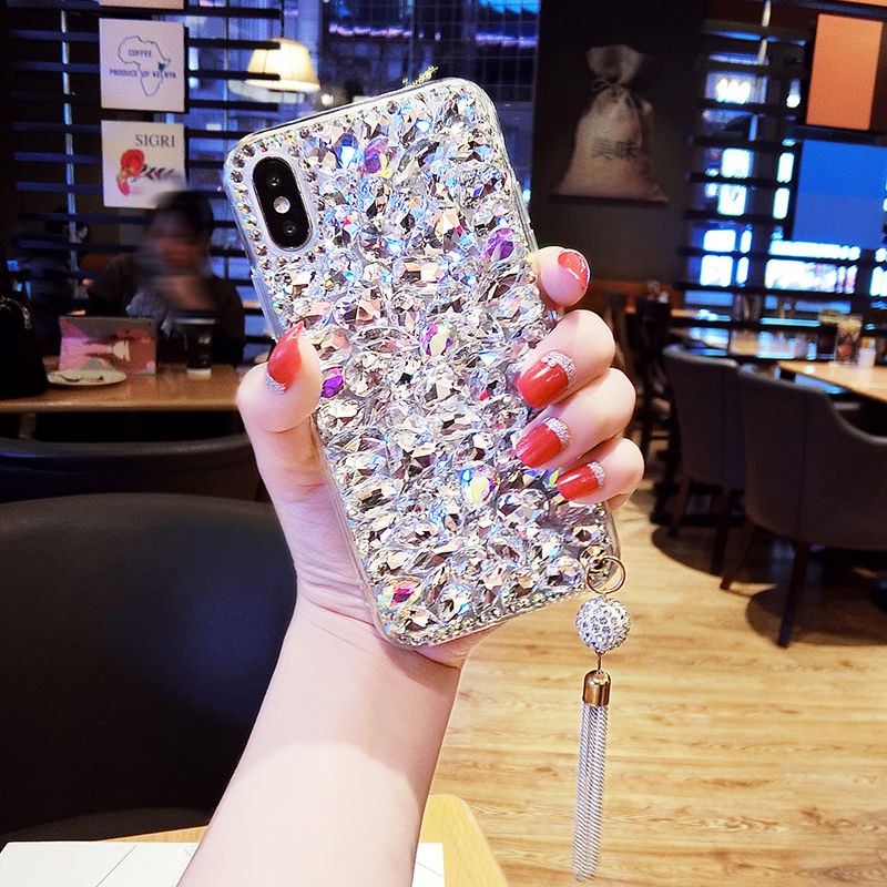 SAMSUNG กรณีSamsung Galaxy S26 S25 S24 S23 S22 Ultra S26+S25+ S24+ S25FE S23FE S24 FEหมายเหตุ20 10 PlusปลอกหรูหราBling RhinestoneเพชรHandmadeฝาครอบโทรศัพท์ด้วยพู่