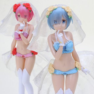 Re : Life In A Different World Zero Ram Rem Wedding Dress 24 ซม. โมเดลตุ๊กตา Pvc ของเล่นสําหรับเด็ก