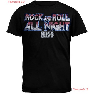 เสื้อยืดผ้าฝ้ายพิมพ์ลายขายดีKISS - All Night Soft T-Shirt Black คิส วงร็อค เสื้อพิมพ์ลาย เสื้อยืดแนวสตรีท เสื้อยืดผู้หญิ