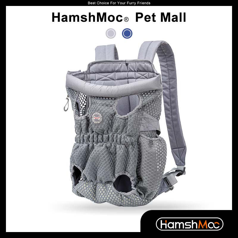 HamshMoc Pet Carrier กระเป๋าเป้สะพายหลังสัตว์เลี้ยงด้านหน้าแมวสุนัขกระเป๋าเดินทางขาสําหรับการเดินทางเดินป่าสําหรับสุนัขขนาดเล็กแมวลูกสุนัข