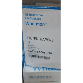 CAT No. 1003-090 กระดาษกรอง 90 มม GE Healthcare Whatman FILTER PAPERS 3 Ashless Diameter 90 mm 100 Circles CAT No. 1003-