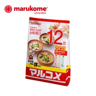 MARUKOME มารุโคเมะ INSTANT MISO SOUP IKKYU SAN ซุปมิโซะสูตรเข้มข้น อิคคิวซัง 12ซอง/1แพ็ค